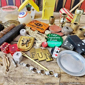 Vintage Odds and Ends, Salvaged Items, Assemblage, Altered Art Supplies, Junk Drawer Lot, Junk Art Supplies, #4705