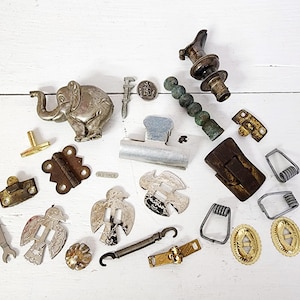 Salvaged Metal Pieces, Metal Odds and Ends, Assemblage, Altered Art Supplies, Steam Punk Supplies, Junk Art Supplies, #5049