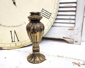 Vintage Cast Metal Lamp Column, 8 Inches Tall, Salvaged Lamp Parts, Aged Gold Color, #6126