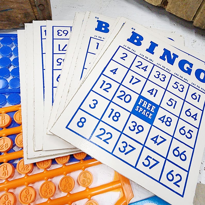 Bingo Ranges Vintage 1968 Whitman Bingo Game: Cards, Markers & Dispenser Box - Etsy