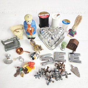 Odds and Ends, Assemblage, Altered Art Supplies, Junk Art Supplies, Crow Confetti, Collage Supplies, Found Objects, #4978