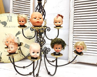 Choice Creepy Doll Head, Rubber Salvaged Doll Head, Preowned - Used, Halloween Decor, #6034