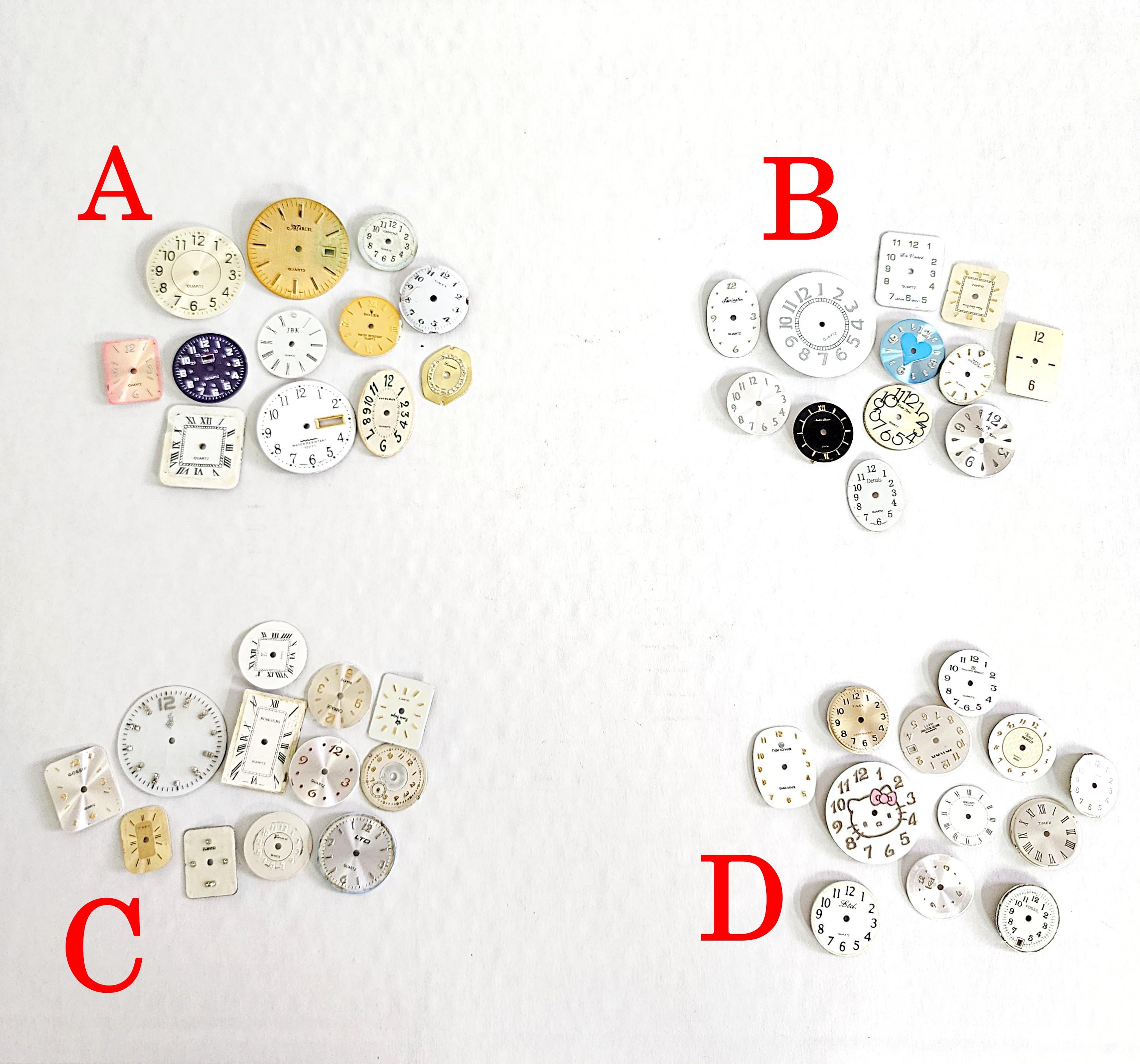 One Dozen Watch Faces, Choice Set, Salvaged Metal Watch Faces, Aged, Mixed Shapes and Sizes, Supplies, Steampunk, #4873