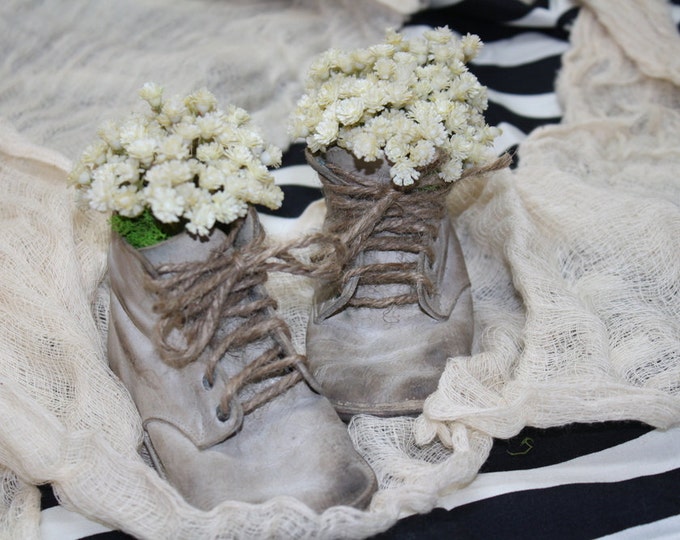 Vintage Baby Shoe Centerpiece Baby Shower Arrangment Etsy