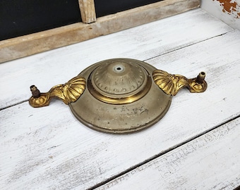 Vintage Two Pan Light Fixture Part, Salvaged Lighting Parts, Preowned Aged, Supplies, #5650