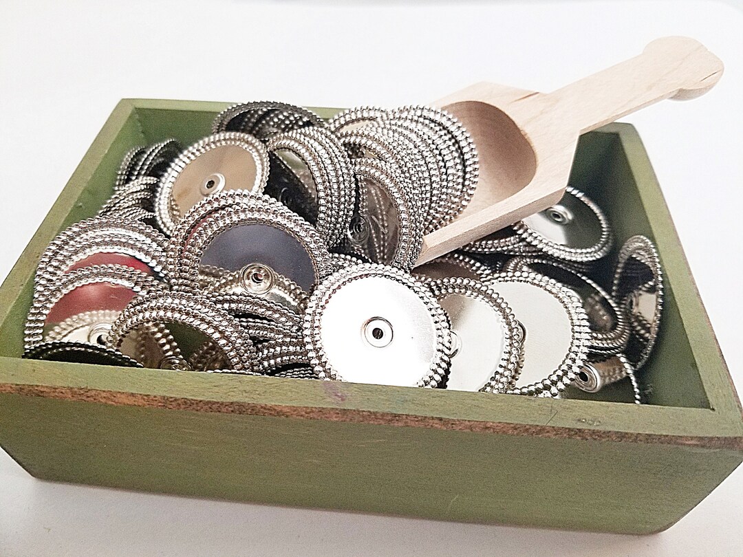 Two Dozen Round Metal Discs 11/4 Inch Discs Silver in Etsy