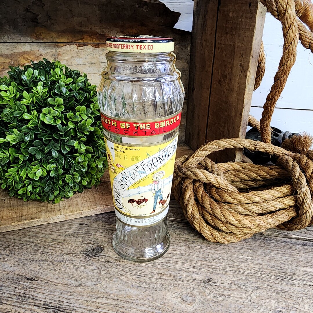 Vintage Mexican Cocktail Liquor Bottle Monterrey Mexico Etsy