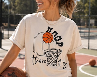 Hoop There It Is PNG, Basketball Hoop Graphic, Retro Sports Clipart, Instant Download