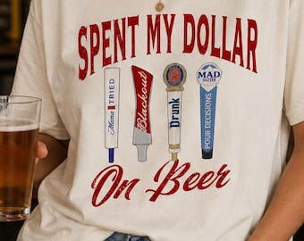 Spent My Dollar On Beer PNG, Retro Tap Handle Art (Digital Download)