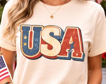 USA Retro PNG - Patriotic USA Graphic, Vintage 4th of July Design, American Digital Download