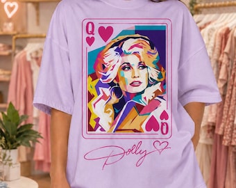 Dolly Country Queen Playing Card Art PNG, Digital Download PNG, Retro Pop Print