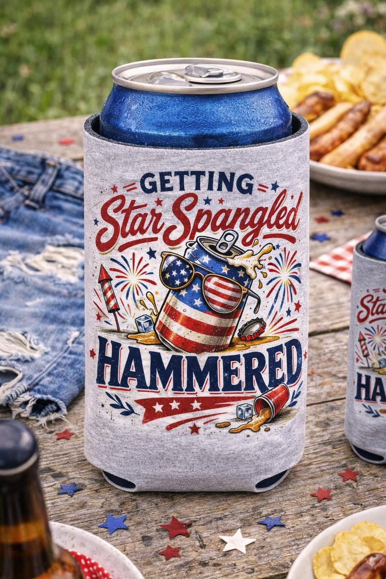 4th of July PNG, Star Spangled Hammered Design, Retro Patriotic ...