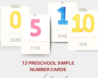 Simple Numbers Flashcards 0-10 | Toddlers & Preschool | Educational Printable | Learning Activities | Instant Download