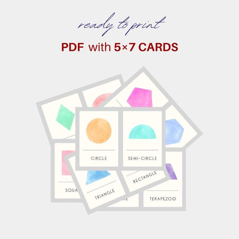 Labeled Flash Cards In 16 Shapes Flashcards | Toddlers & Preschool | Educational Printable ...