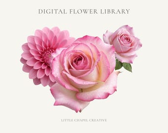 Realistic Digital Flower Library for Canva | Mock-Up Tool for Florists & Designers | Moodboards and Proposals
