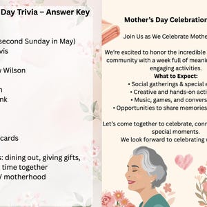 Mother’s Day Activity Pack for Seniors | Assisted Living Activities | 25 Activity Ideas + Event Guides | Senior Programming Printable