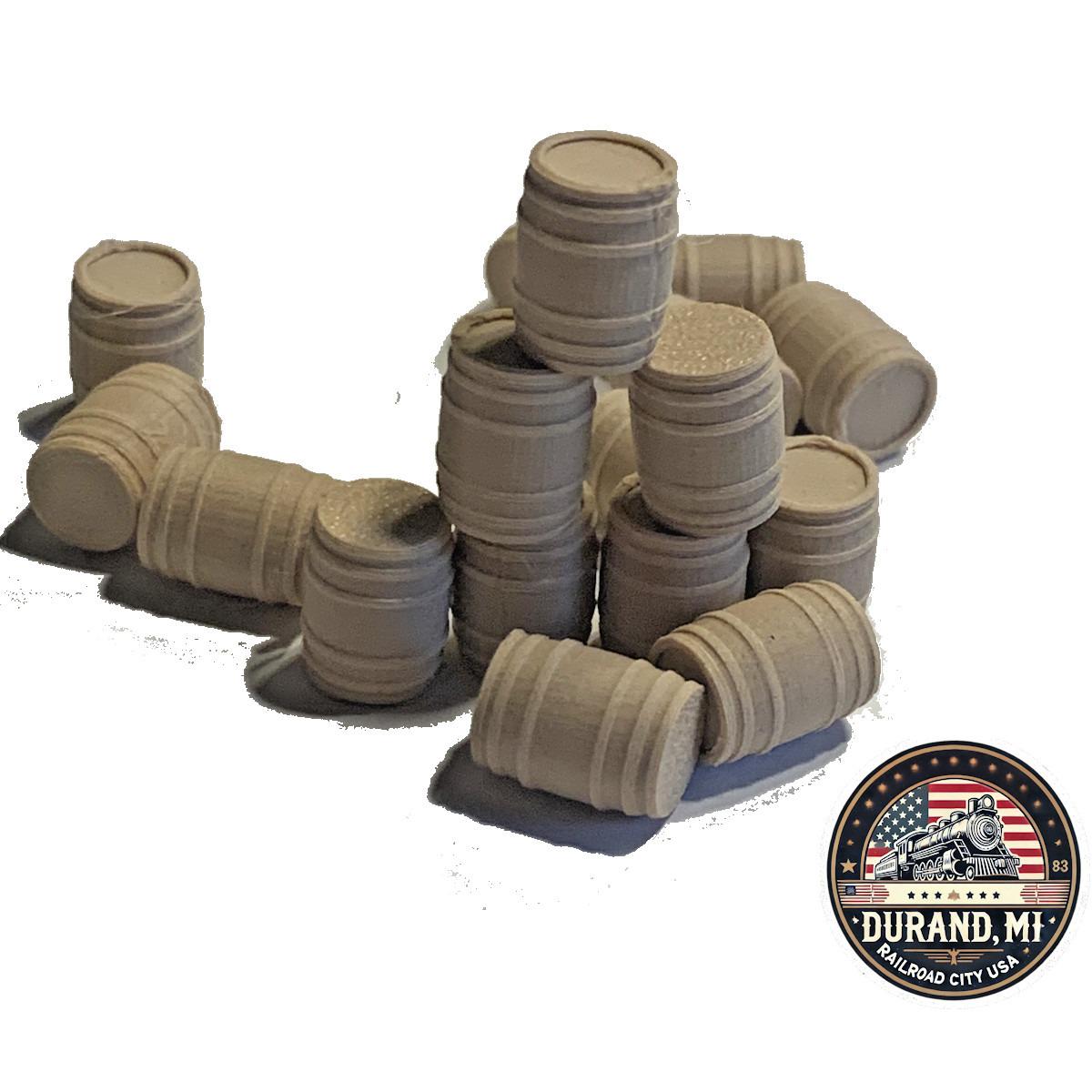 30 Pack - HO Scale - Wood Brown Barrels - Set / Lot Walthers Herpa