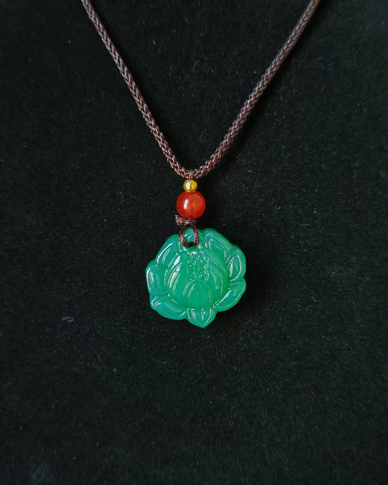 Collana Con Pendente Zodiaco Cinese In Giada Naturale Verde &ndash; Intagliata A Mano, Pietra Originale