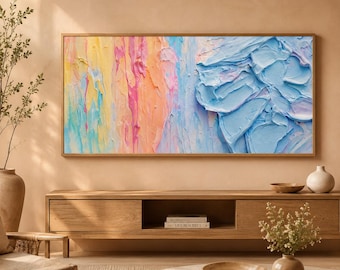 Arte para televisores Samsung Frame: pintura abstracta con textura de pastel empaste (descarga digital)