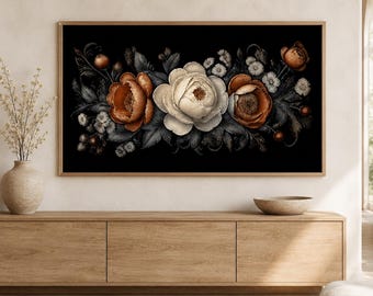 Arte para televisor Samsung Frame / Pintura digital botánica floral vintage (relación de aspecto 16:9)