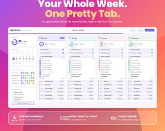 MyYear Digital Planner, Customizable, Google Calendar Links (Digital Download)