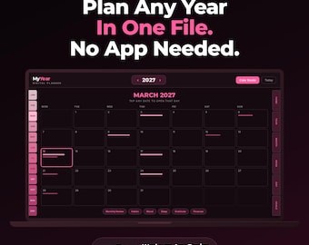 MyYear Digital Planner, Customizable, Google Calendar Links (Digital Download)