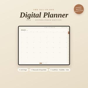 The All-in-One 2026 Digital Planner | Hyperlinked GoodNotes & Notability Planner | 1,013 Pages | Instant Download PDF