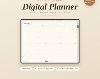 The All-in-One 2026 Digital Planner | Hyperlinked GoodNotes & Notability Planner | 1,013 Pages | Instant Download PDF