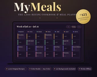 1,000 Recipe Cookbook & Meal Planner | HTML Kitchen System (Digital Download)