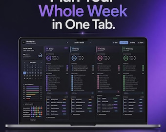 Digital Weekly Planner, Time Blocking, Habit Tracker (HTML Download)