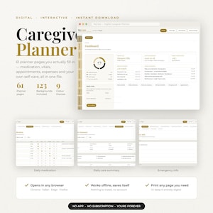 Caregiver Planner Digital | Interactive Health Organizer (HTML)