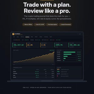 CandleBook Crypto Trading Journal | Auto P/L, Offline Tracker (Digital Download)
