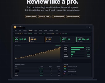 CandleBook Crypto Trading Journal | Auto P/L, Offline Tracker (Digital Download)