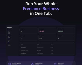 Freelance Business Tracker, CRM, Invoice Income Planner (Digital Download)
