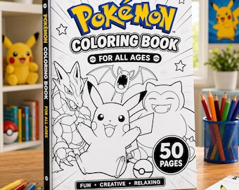 50 Page Trading Card Coloring Book | Made For All Ages | Simple & Fun