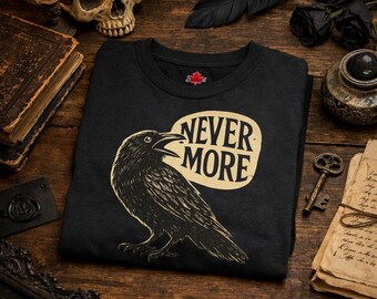 Nevermore Raven T-Shirt | Edgar Allan Poe Crow Art