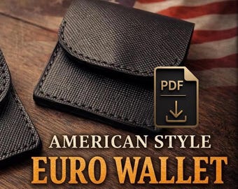 Digitaal PDF-patroon voor een portemonnee in Amerikaanse stijl (met prikmarkeringen van 5 mm).