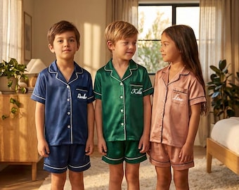 Customizable Name Children's Satin Pajama Sets – Flower Girl/Ring Girl Pajamas