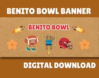 Benito Bowl banner templates ,Game day Watch party banner, Editable in Canva (Digital Download)
