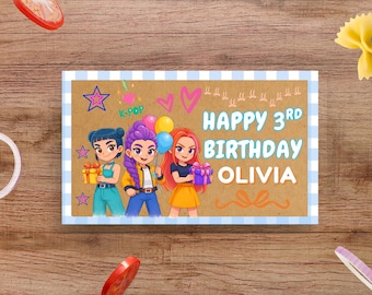 K-Pop demon hunter Birthday Banner (Digital Download, 36x60 Editable Template)