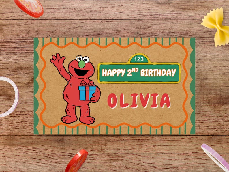 Sesame Street Banner Template | Elmo Birthday Banner | 60 X 36 ...