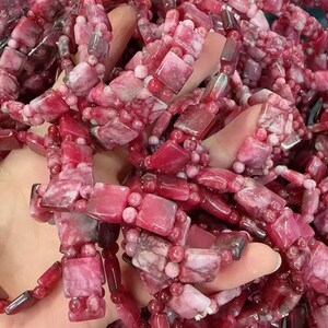 Blue Emeral green jadeite Cherry Ruby beaded Rectangle Square Oval  width Bracelet,Charm Amulet, Stretch Bracelet,Unisex Bracelet jewelry