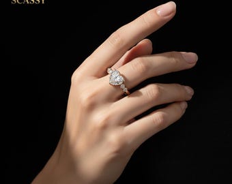 Heart Lab Grown Diamond Engagement Ring, IGI Certified, 14K Gold