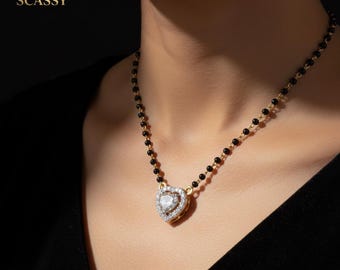Heart Diamond Mangalsutra Pendant | IGI Lab Grown Diamond, Bridal Jewelry