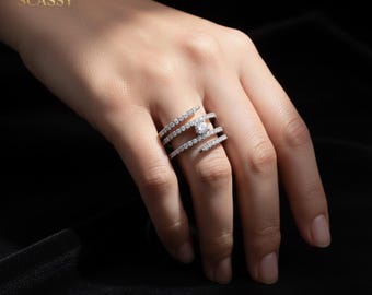 Platinum Lab-Grown Diamond Spiral Ring | Multi-Band Statement Piece