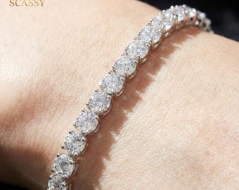 IGI Certified Lab Grown Diamond Tennis Bracelet, Sterling Silver or Gold