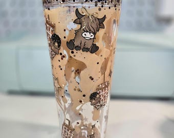 Highland Cow Lava Drip 24 oz Snowglobe Tumbler