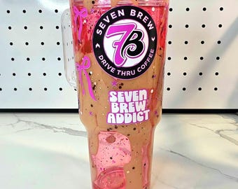 Seven Brew Pink Lava Coffee 30 oz Acrylic Tumbler