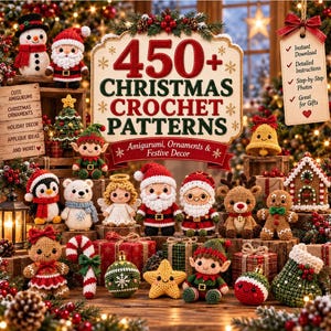 Christmas Spiral Crochet Patterns Bundle, Set of 10 Holiday Ornaments (Digital PDF)