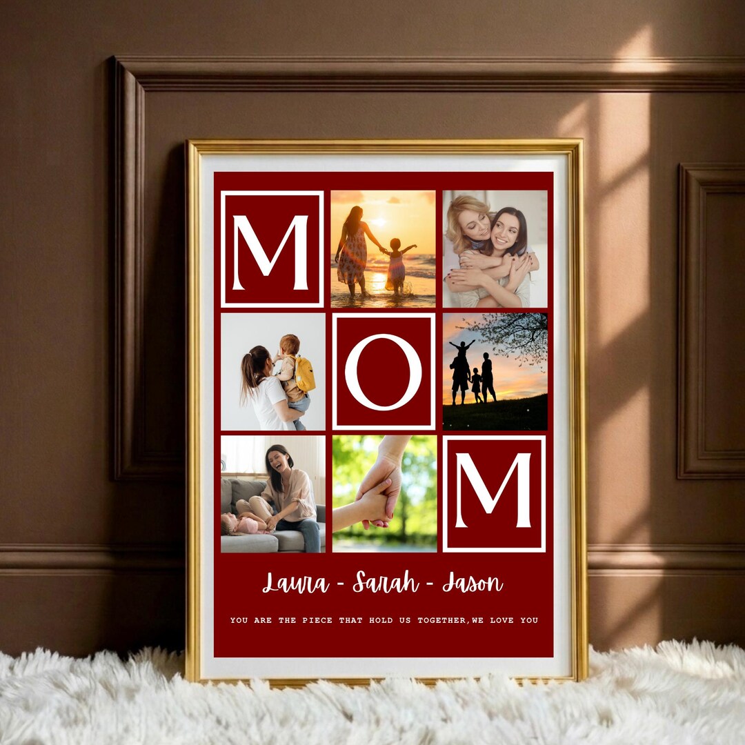 Editable Mom Collage Template Canva, Custom Mother’s Day Photo Poster ...